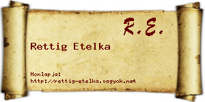 Rettig Etelka névjegykártya
